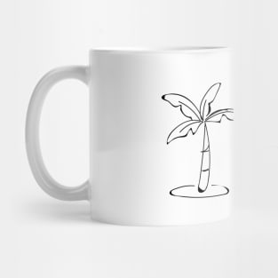 black palm tree line art design Mug